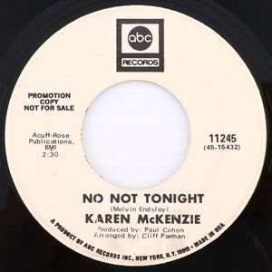 Karen McKenzie Out Of Tears/No Not Tonight 1969 PROMO 45 rpm Vinyl Single Record